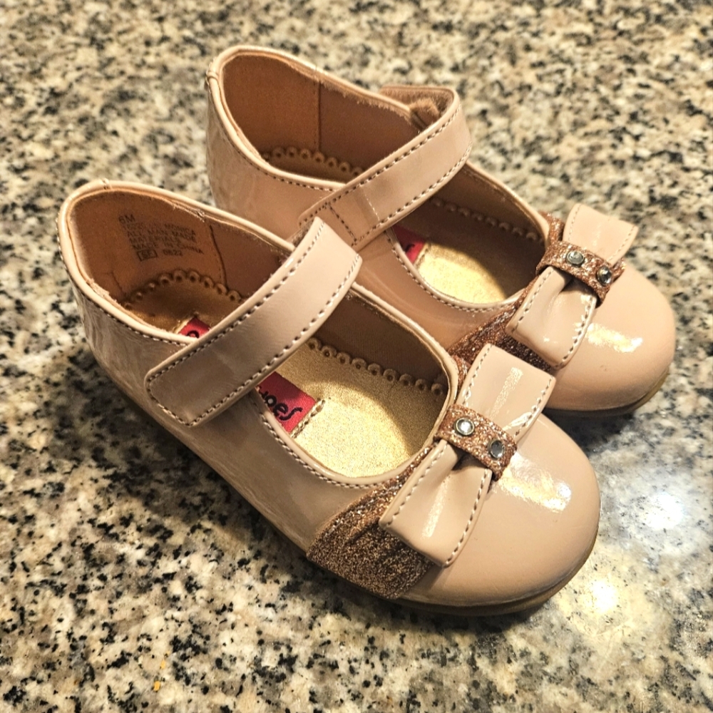 Toddler Pink/Rose Gold Dress Shoes